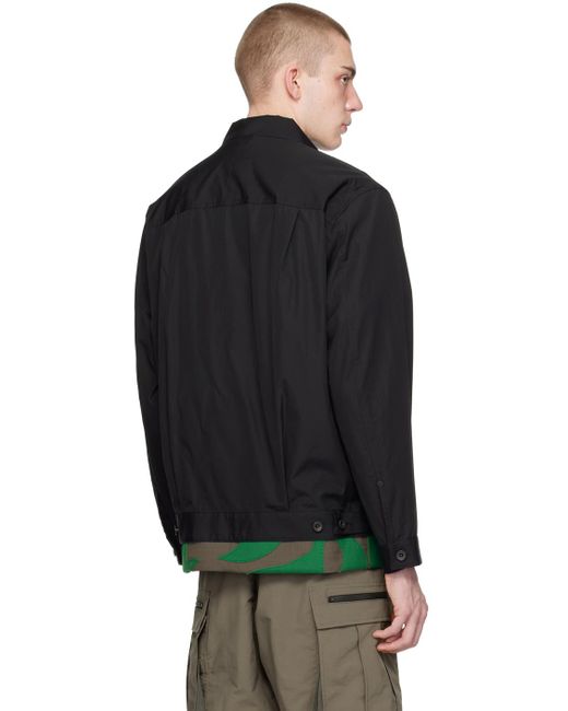 Sacai Black Spread Collar Jacket for men