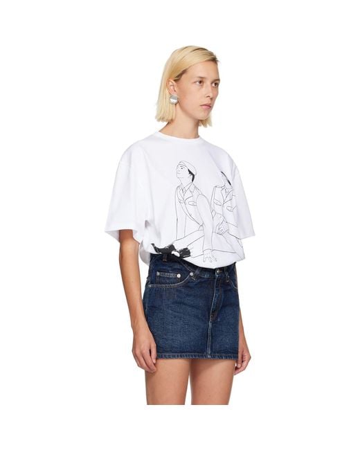Jean Paul Gaultier White Cotton Jersey Oversized Printed Kamasutra T-Shirt