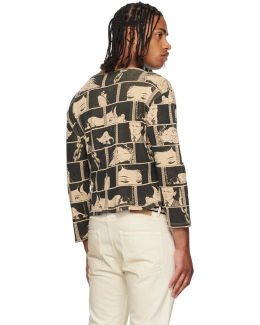 Enfants Riches Deprimes Black Taupe Diary Ls T-Shirt for men