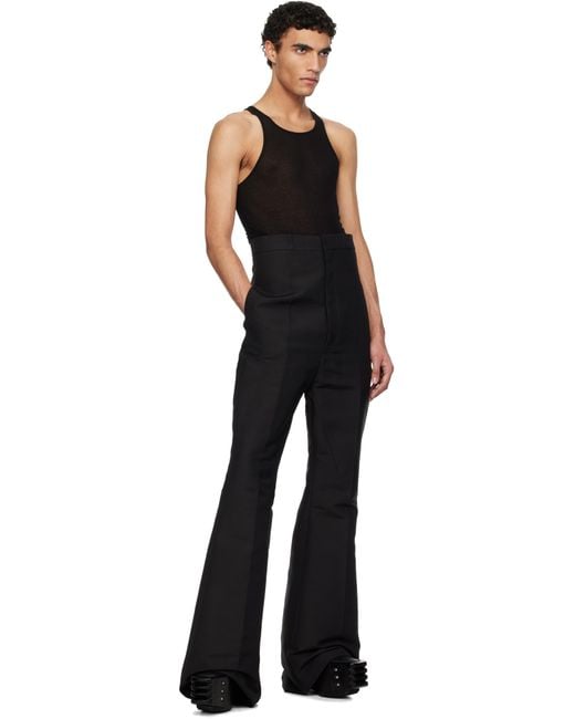 Rick Owens Black Hollywood Dirt Bolan Trousers for men