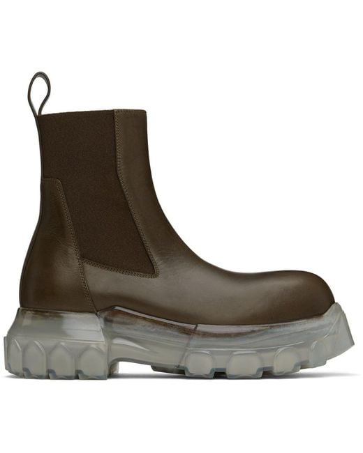 Rick Owens カーキ Porterville Beatle Bozo Tractor チェルシーブーツ Brown