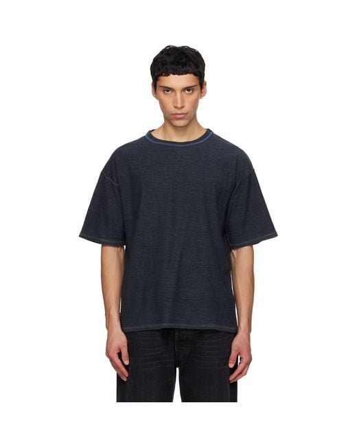 Maison Margiela Blue Exposed Seam T-Shirt for men
