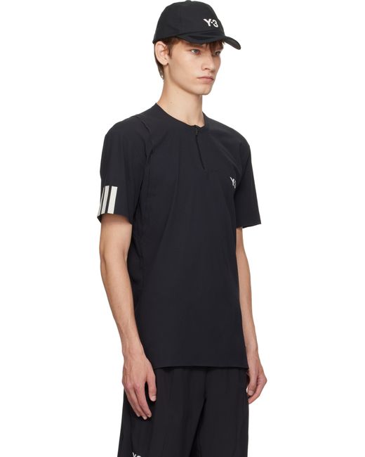 Y-3 Black Us Open Tennis Freelift Zip Pro T-Shirt for men