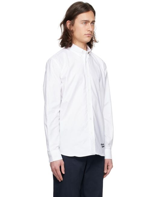 Maison Kitsuné White Handwriting Shirt for men