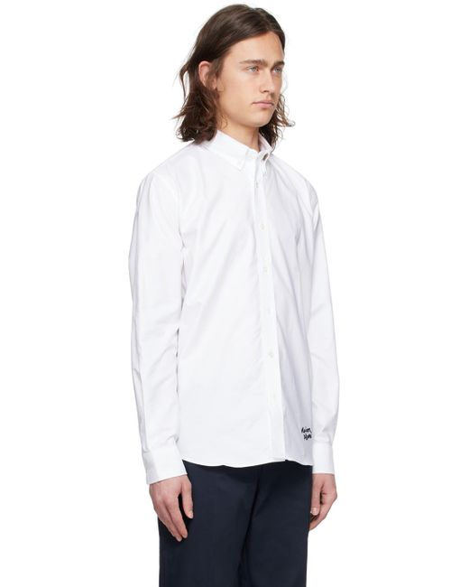Chemise blanche à logo calligraphié Maison Kitsuné pour homme en coloris White