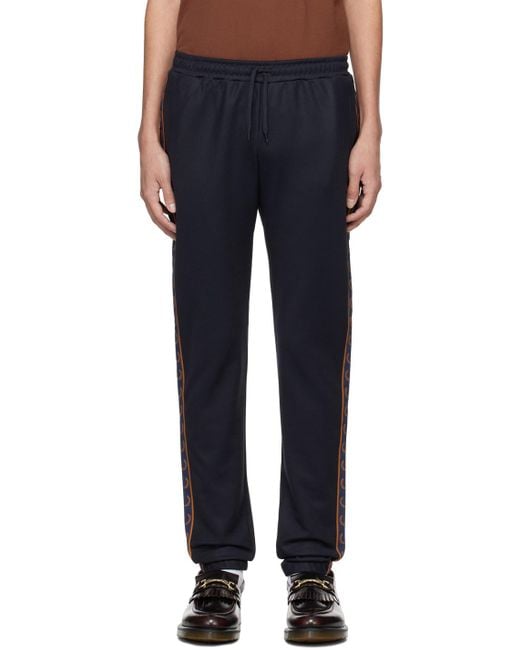 Fred Perry Blue Navy Taped Track Pants for men