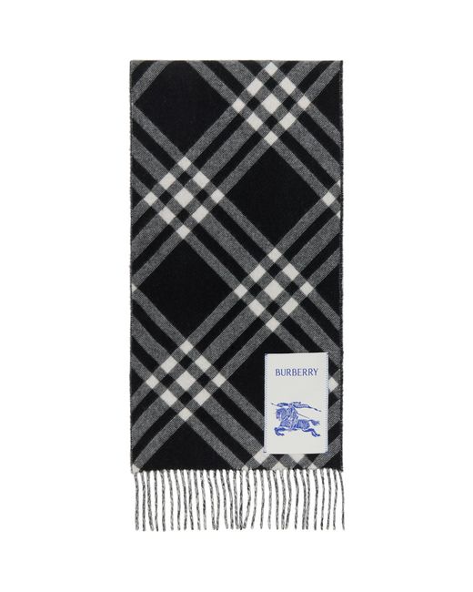 Burberry Black Check Cashmere Scarf