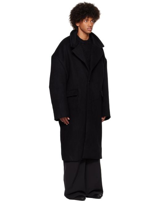 Entire studios Black Basilica Coat for men