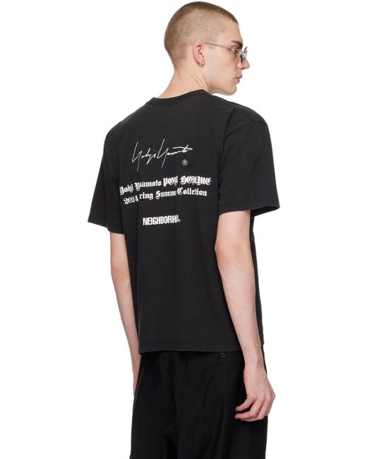 メンズ Yohji Yamamoto Neighborhoodエディション Tシャツ Black