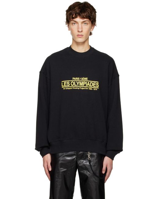 Song For The Mute Black 'les Olympiades' Sweatshirt for men