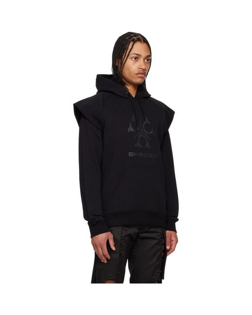 OLLY SHINDER Black Folk Hoodie for men