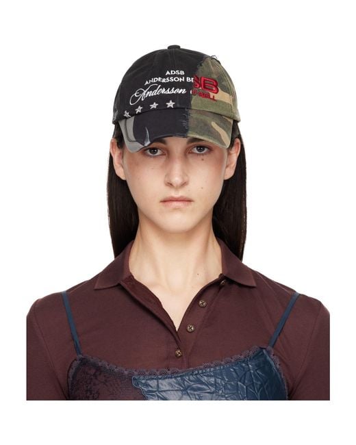 ANDERSSON BELL Purple Khaki Camouflage Split Paneled Cap