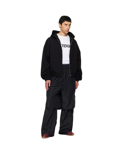 we11done Black Triple Layered Track Pants for men