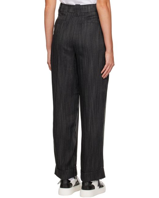 Ganni Black Striped Trousers