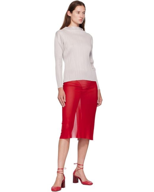 Pleats Please Issey Miyake Red June New Colorful Basics 4 T-Shirt