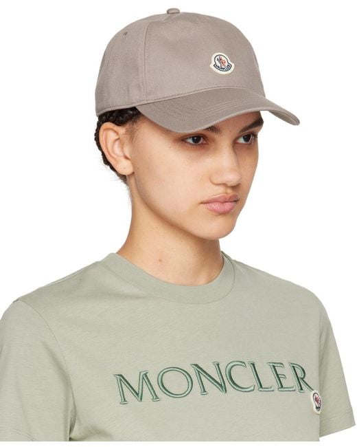 Moncler Green Taupe Logo Cap
