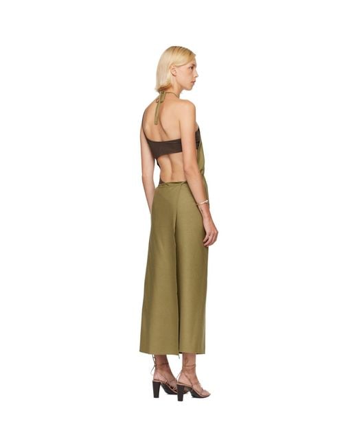 Baserange Green Apron Midi Dress