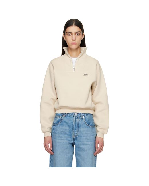 Jacquemus Blue 'The Gros Grain Zipped-Rollneck' Sweatshirt