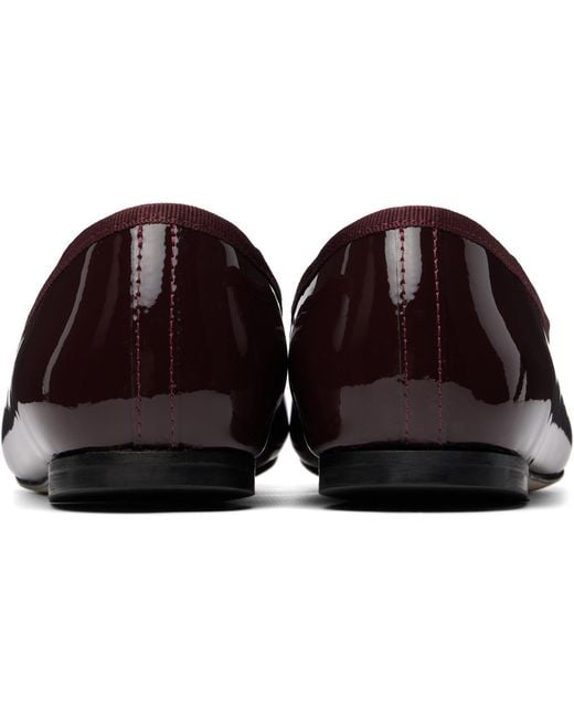Repetto Black Burgundy Cendrillon Pointed-Toe Ballerina Flats