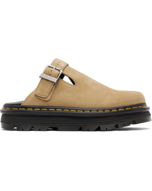 Dr. Martens Black Zebzag Suede Casual Slingback Platform Mules for men
