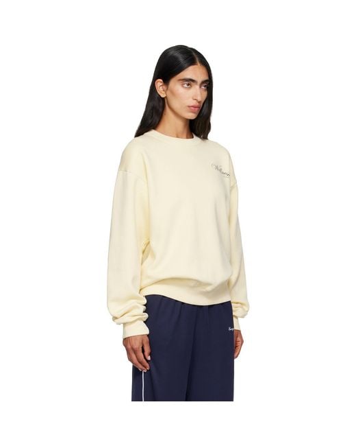 Sporty & Rich White Off- Avenue Crewneck Sweatshirt