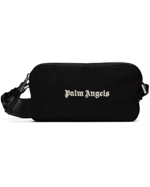 Palm Angels Black Logo Camera Case S Bag for men