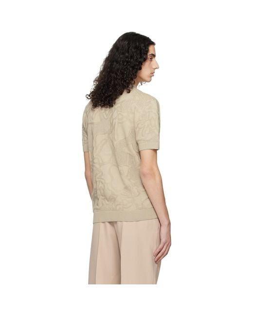 Boss Natural Knit Cotton Jacquard Shirt for men