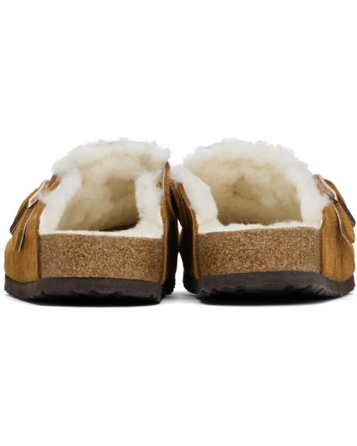 メンズ Birkenstock タン Boston Shearling レギュラー クロッグ Black