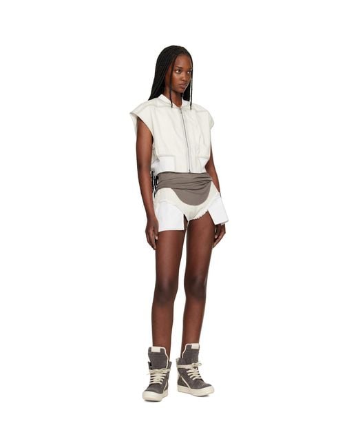Rick Owens Multicolor Off- Temple Tatlin Denim Bomber Vest