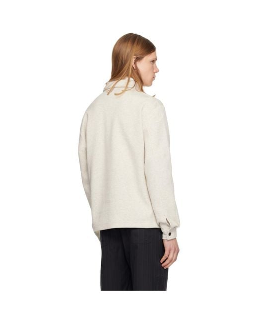 Tom Ford Black Cotton Silk Cashmere Half Button Sweatshirt for men