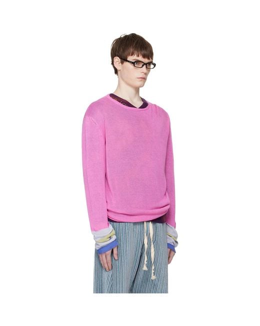 Edward Cuming Pink Limp Wrist Sweater for men