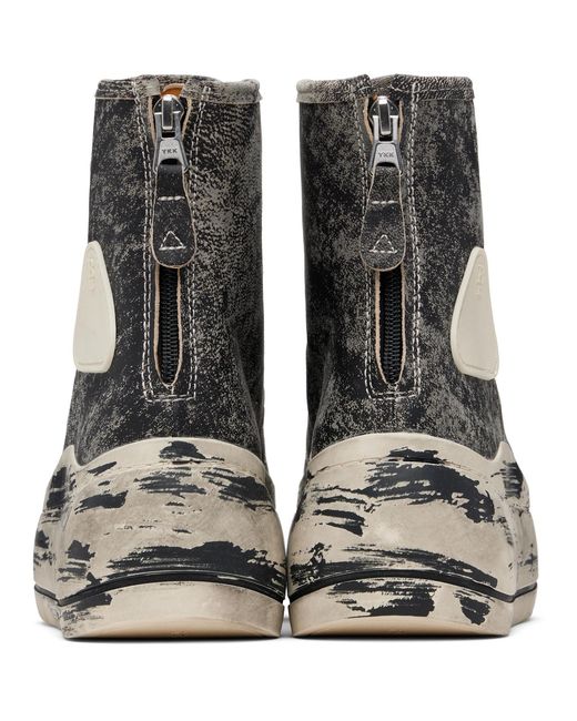 R13 Black Distressed Tall Kurt Sneakers