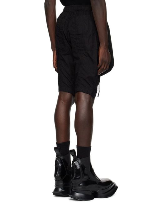 Julius Black Drop Crotch Shorts for men