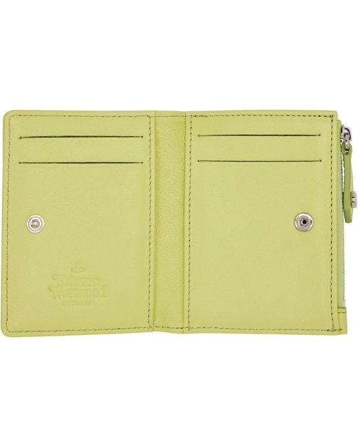 Vivienne Westwood Green Slim Flap Card Holder for men