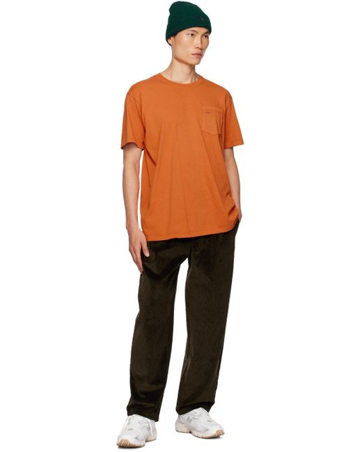 Noah NYC Orange Pocket T-shirt for men