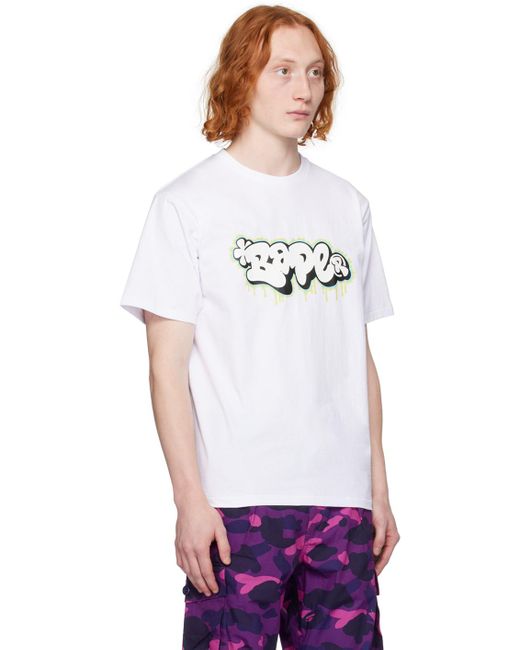 A Bathing Ape White Graffiti T-shirt for men