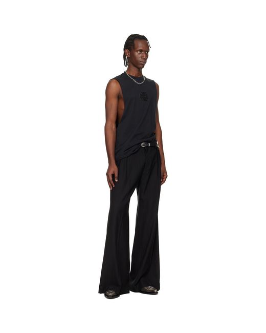 Vetements Black Biker Leather Cross Jersey Muscle Top for men