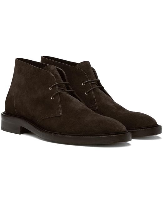 Paul Smith Black Brown Suede Kew Boots for men