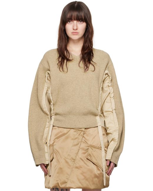 J.W. Anderson Natural Taupe Paneled Sweater
