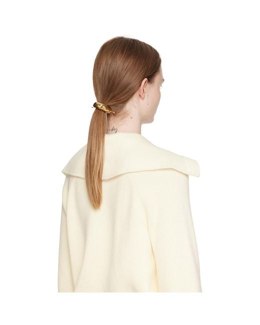 Bottega Veneta Black Ellipse Hair Pin