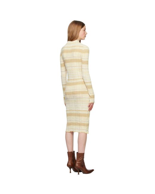 Acne Black Ssense Exclusive Beige Midi Dress
