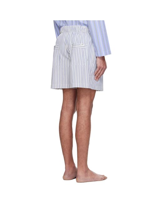 Tekla White Poplin Pyjama Shorts for men