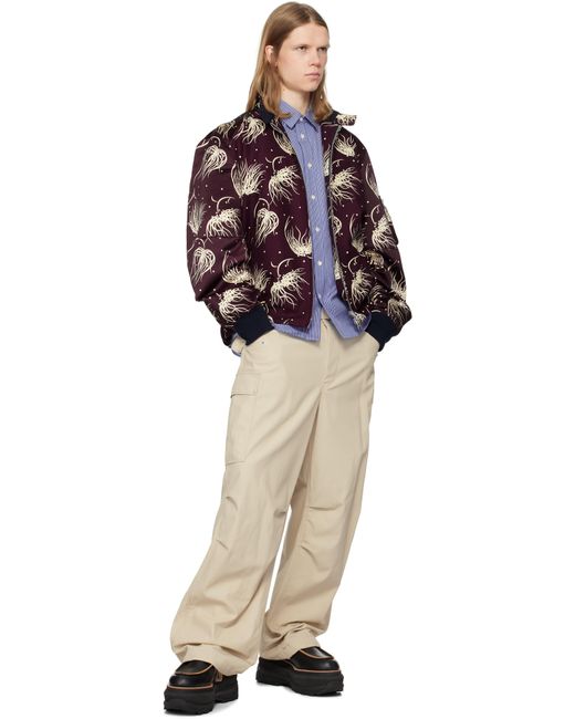 Blouson Aviateur Bourgogne À Motifs Fleuri Et À Pois Sacai pour homme en coloris Multicolor