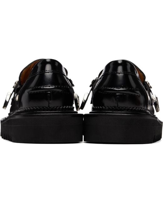 Toga Virilis Black Leather Loafers for men