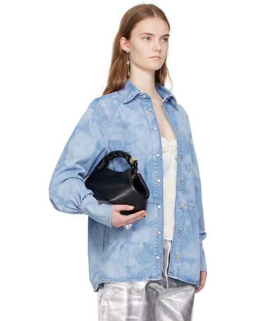 Ganni Blue Bleach Denim Shirt