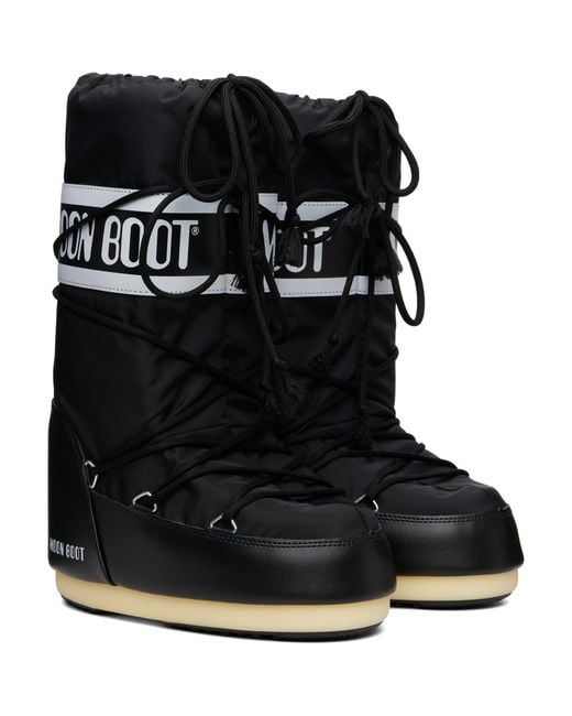 Moon Boot Black Icon Nylon Boots for men
