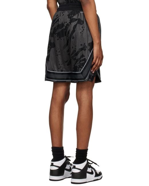 Nike Black & Gray Embroidered Shorts for men
