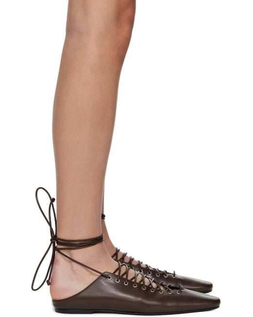 Dries Van Noten Brown Lace-Up Loafers