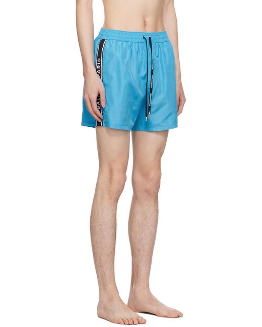 Balmain Blue Printed Swim Shorts for men