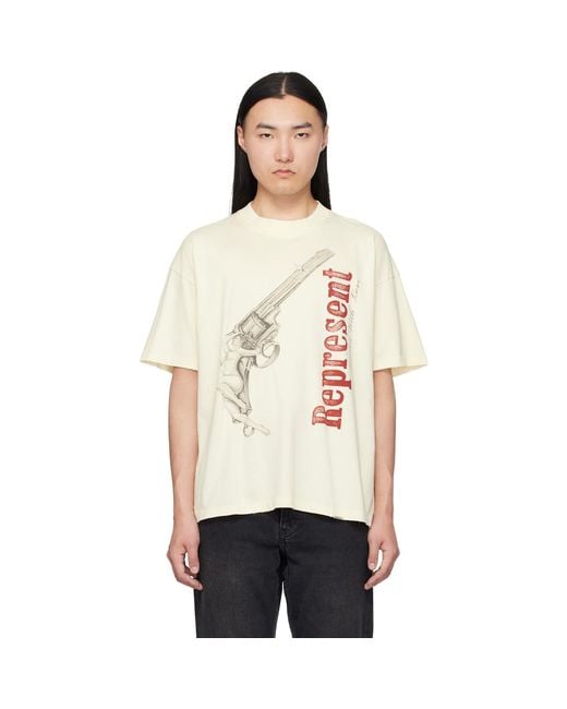 Represent Natural Off- 'Loaded With Love' T-Shirt for men